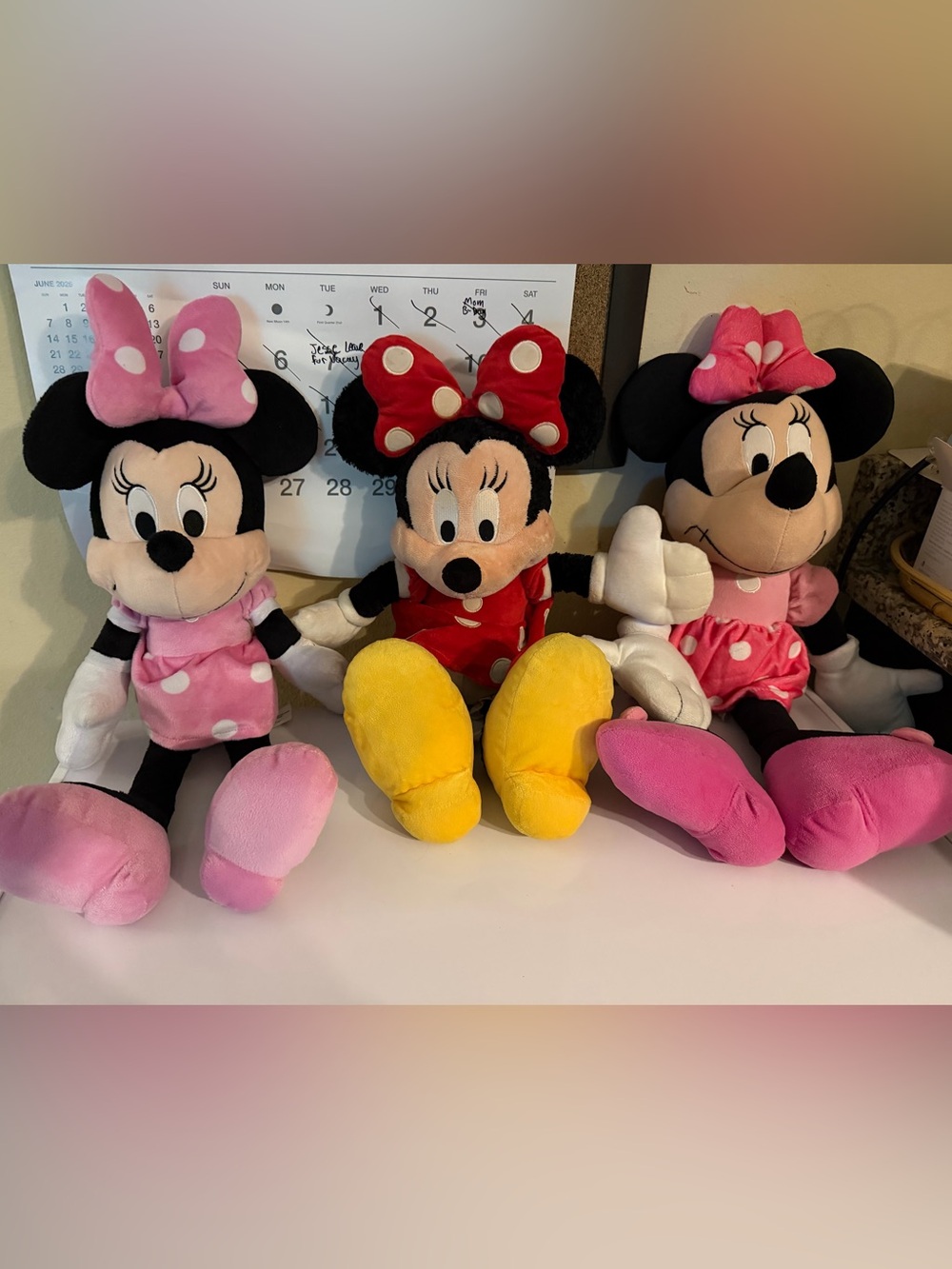 3 Mini mouse stuffed animals pre-owned Disney world Land souvenir vacation girl